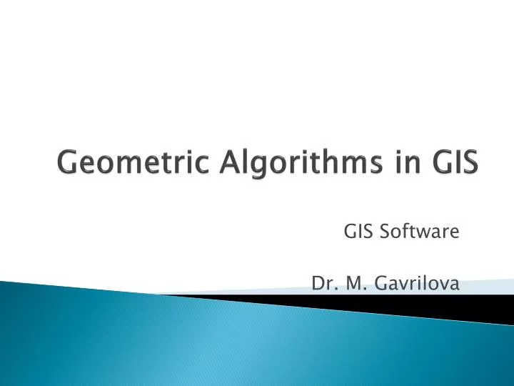 geometric algorithms in gis