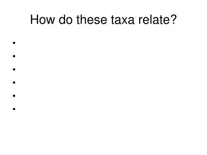 how do these taxa relate