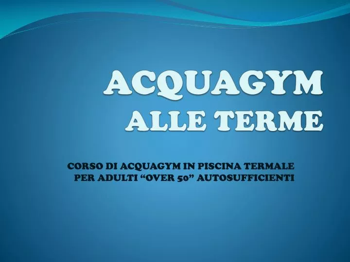 acquagym alle terme