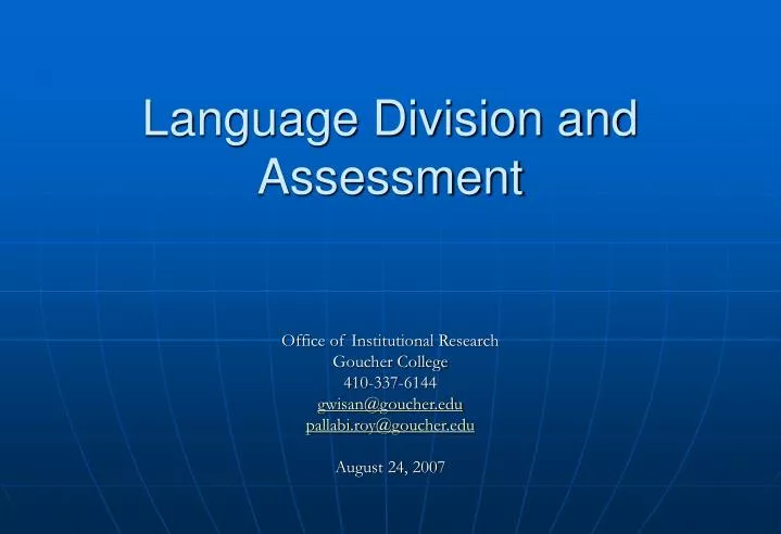 language division and assessment