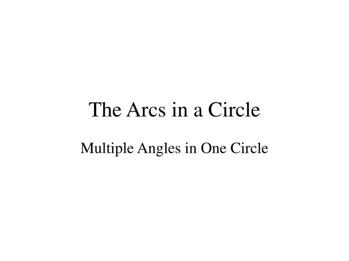 the arcs in a circle