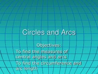 Circles and Arcs
