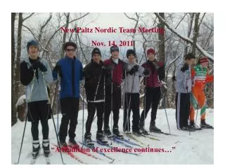 New Paltz Nordic Team Meeting Nov. 14, 2011