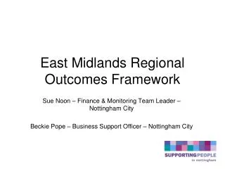 East Midlands Regional Outcomes Framework
