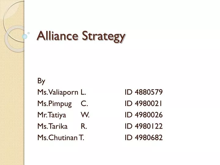 alliance strategy