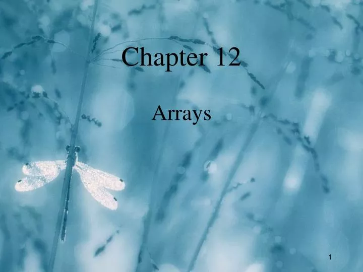 chapter 12 arrays