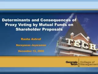 Determinants and Consequences of Proxy Voting by Mutual Funds on Shareholder Proposals