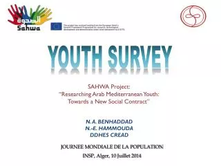 SAHWA Project: “Researching Arab Mediterranean Youth: Towards a New Social Contract”