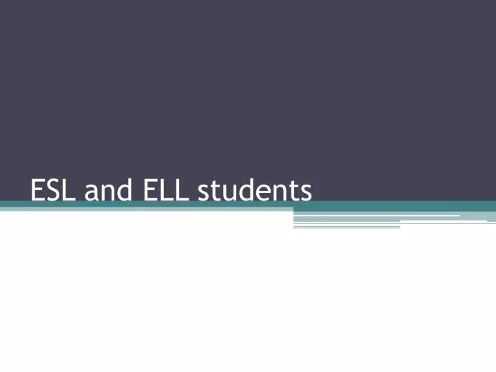 esl and ell students