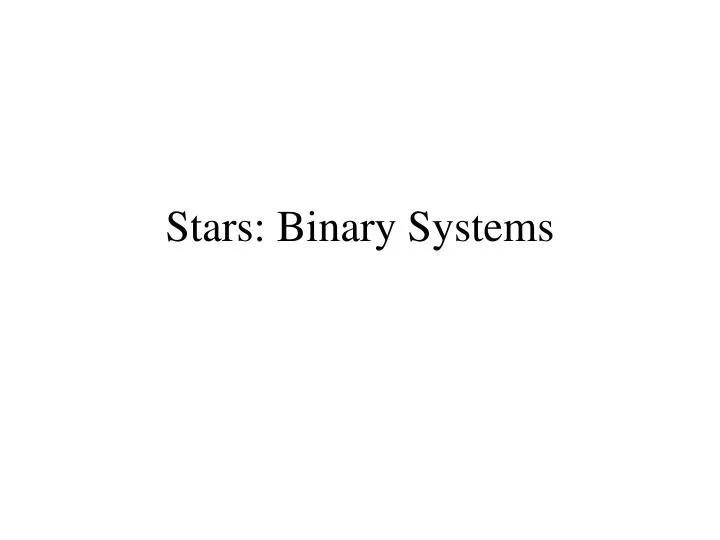 stars binary systems