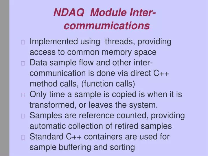 ndaq module inter commumications