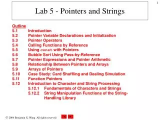 Lab 5 - Pointers and Strings