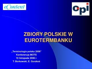 ZBIORY POLSKIE W EUROTERMBANKU