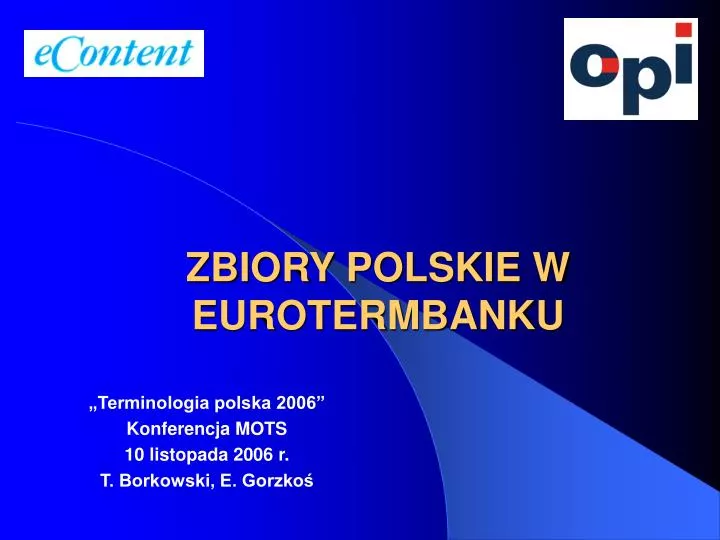 zbiory polskie w eurotermbanku