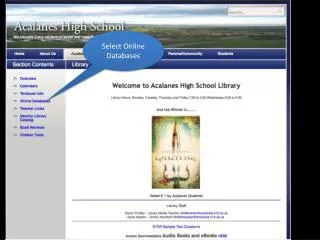 Select Online Databases
