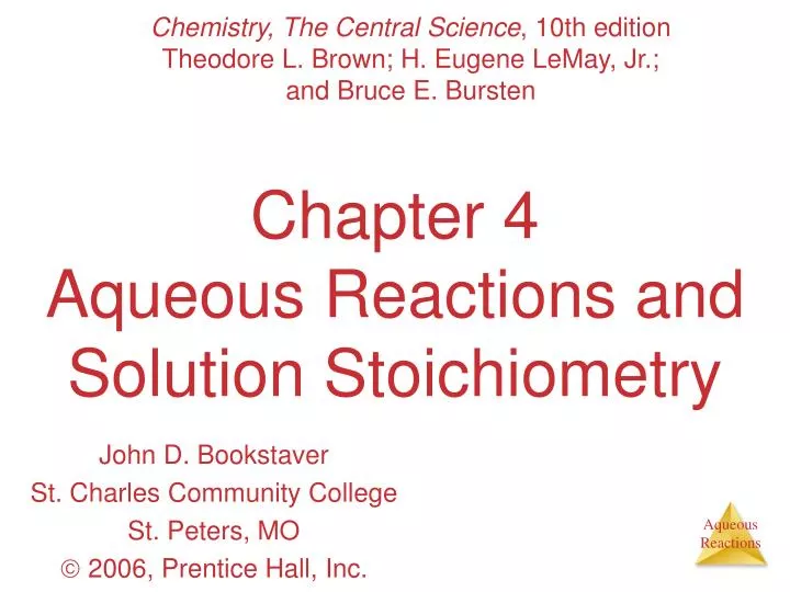 chapter 4 aqueous reactions and solution stoichiometry