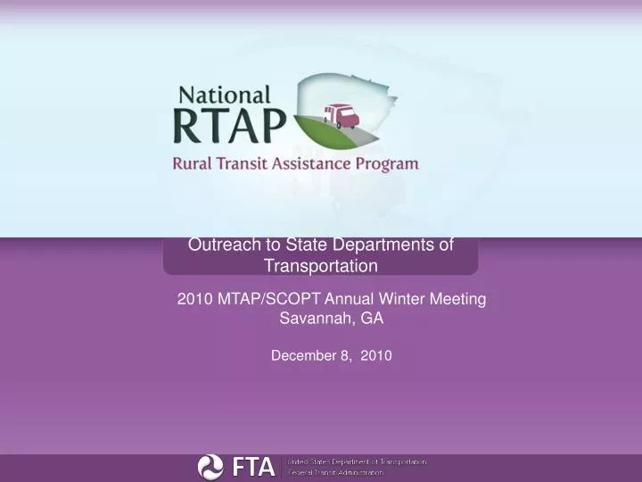 outreach to state departments of transportation