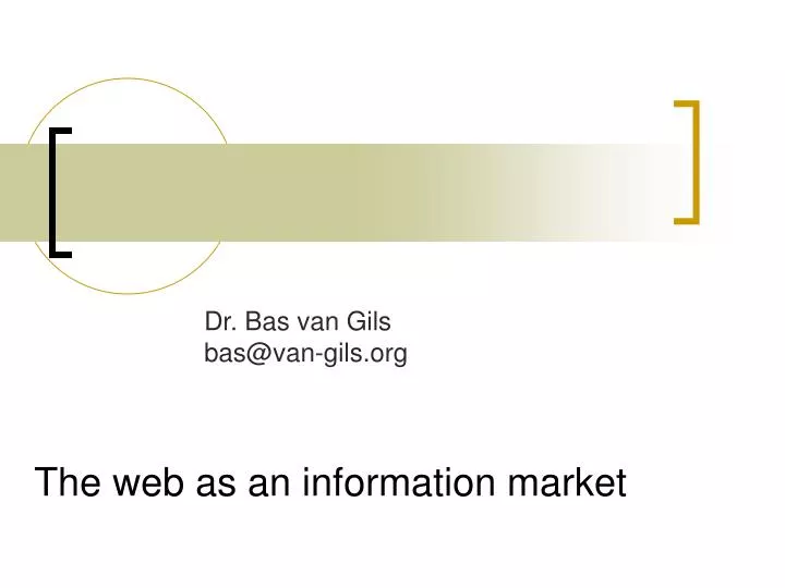 the web as an information market