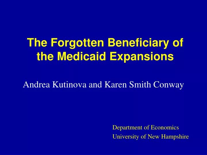 the forgotten beneficiary of the medicaid expansions