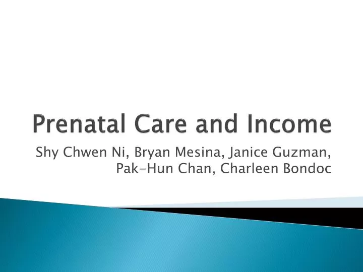 prenatal care and income