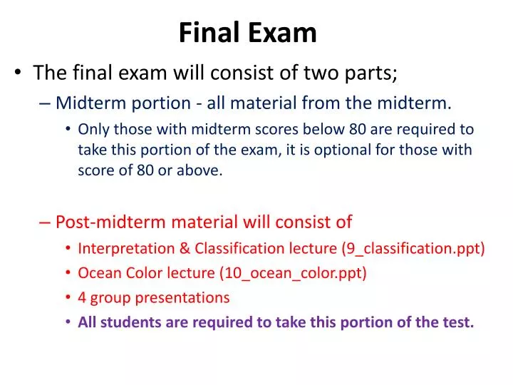 final exam