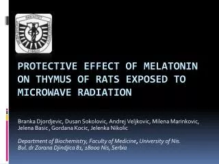 Protective effect of melatonin on thymus of rats exposed to microwave radiation