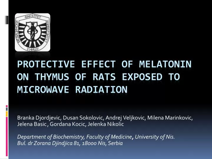 protective effect of melatonin on thymus of rats exposed to microwave radiation