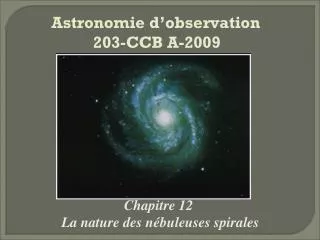 Astronomie d’observation 203-CCB A-2009