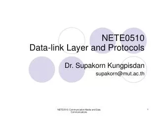 NETE0510 Data-link Layer and Protocols