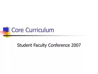 Core Curriculum
