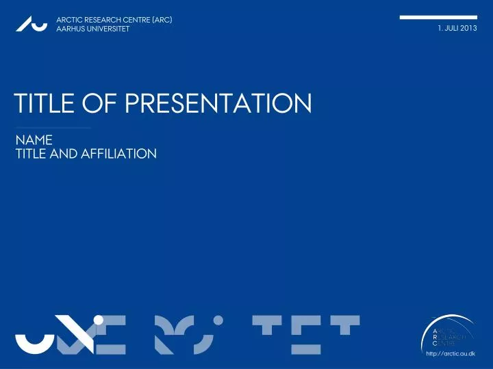 title of presentation