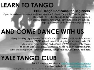 FREE Tango Bootcamp for Beginners