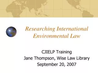 Researching International Environmental Law