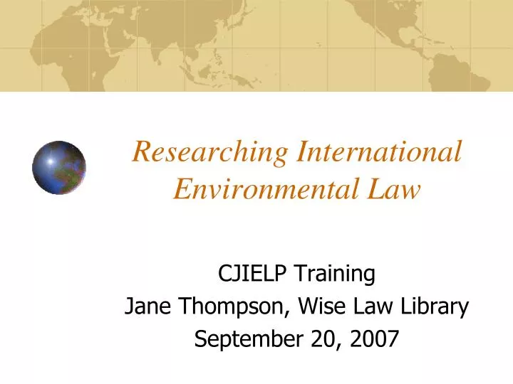 researching international environmental law