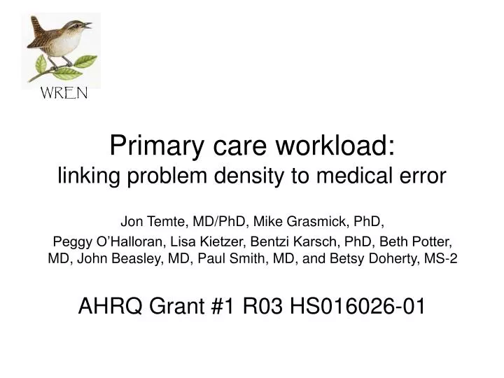 primary care workload linking problem density to medical error