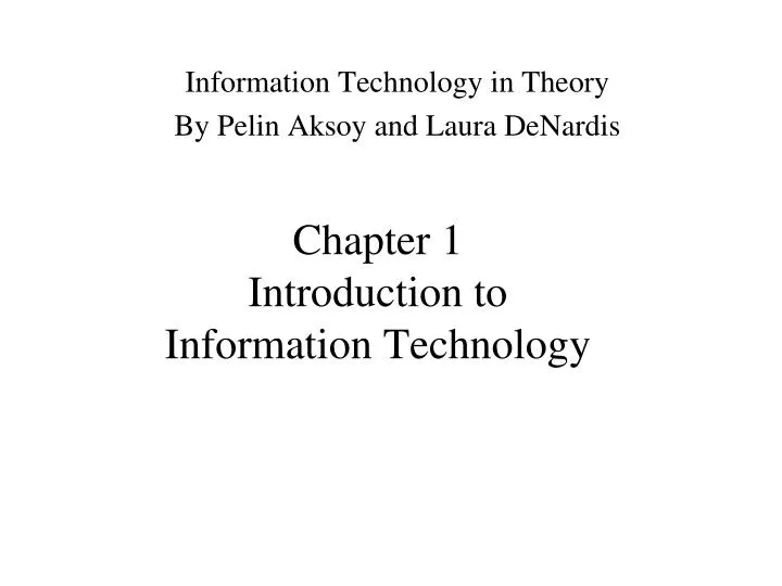 chapter 1 introduction to information technology