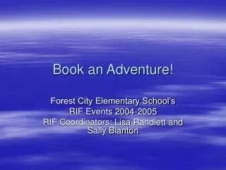 Book an Adventure!