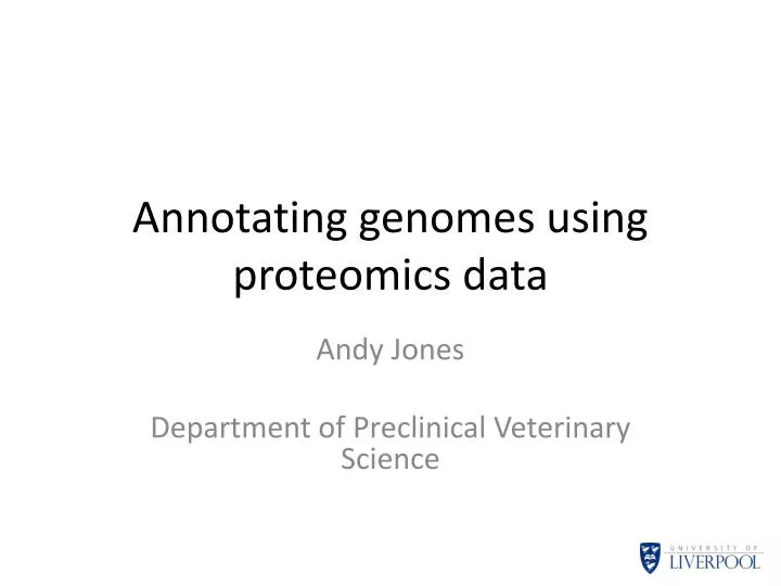 annotating genomes using proteomics data