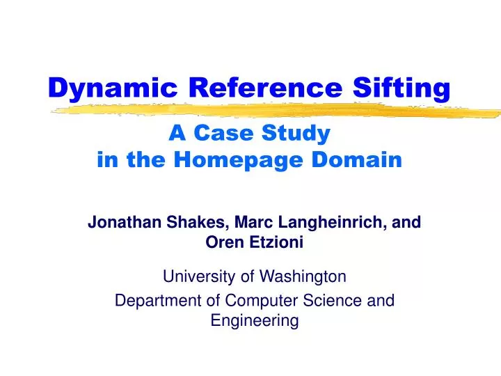 dynamic reference sifting