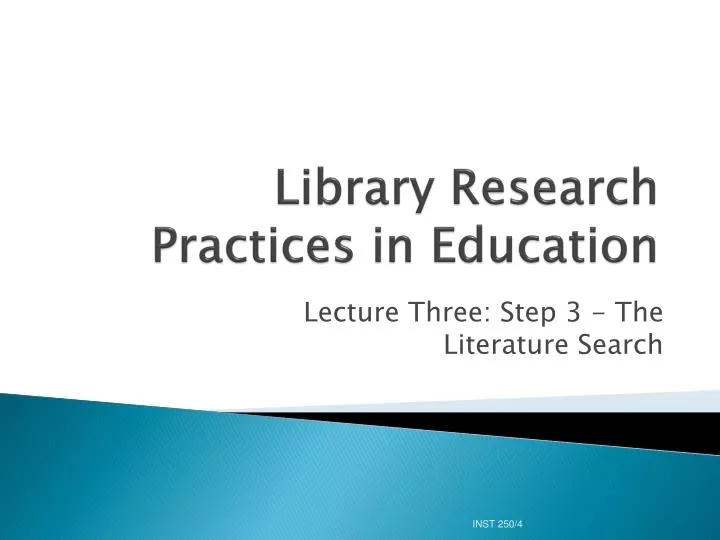 library research practices in education