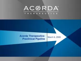 Acorda Therapeutics: Preclinical Pipeline