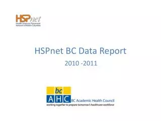 HSPnet BC Data Report