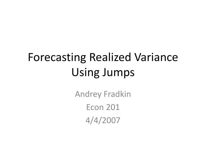 forecasting realized variance using jumps