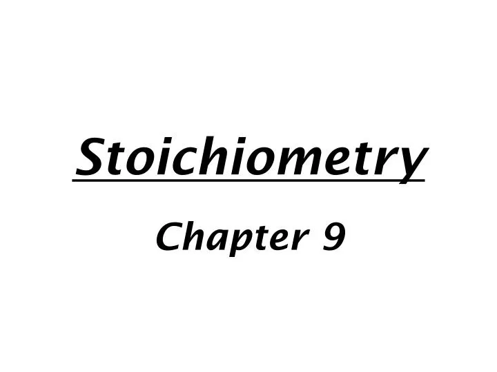 stoichiometry