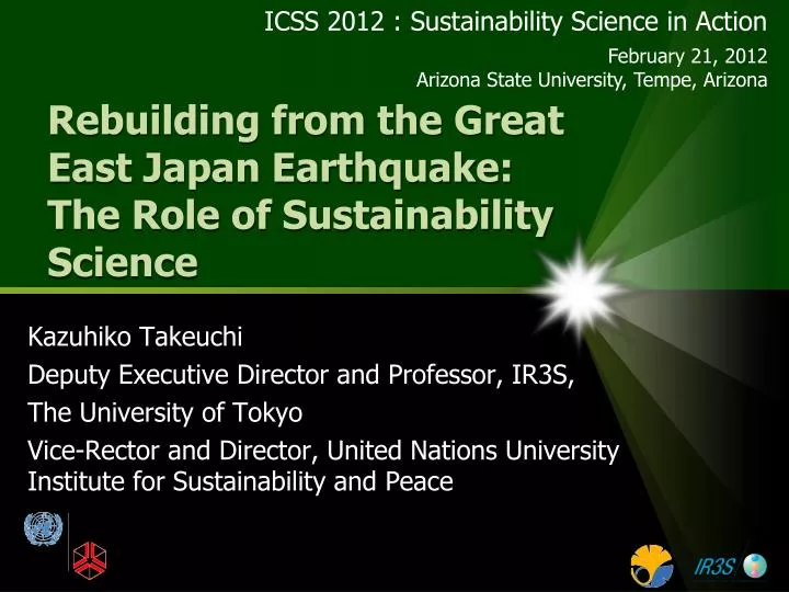 rebuilding from the great east japan earthquake the role of sustainability science