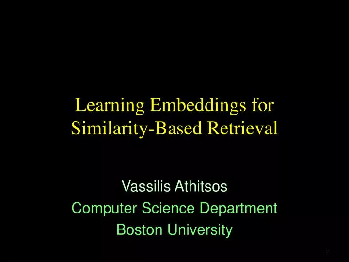 learning embeddings for similarity based retrieval