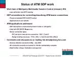Finalization of ATM SDP Work for Multimedia Session Control Ahead of IETF Meeting - slide 1