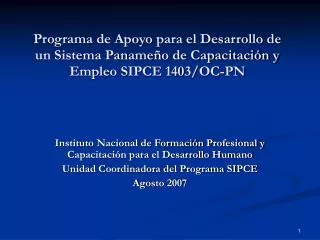 Instituto Nacional de Formación Profesional y Capacitación para el Desarrollo Humano