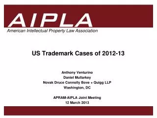 US Trademark Cases of 2012-13