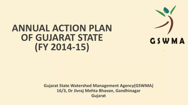 annual action plan of gujarat state fy 2014 15
